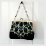 Kisslock Frame Tote Clutch Silk Lined Bright Blue..
